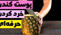 خیلی سریع و راحت آناناس رو پوست بکن! | بریدن آناناس با راهکاری راحت و ساده + فیلم